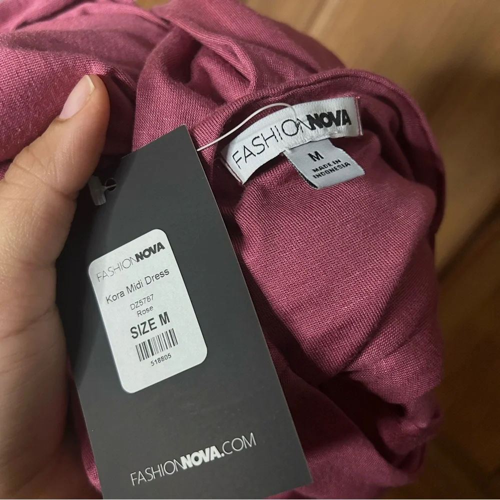 Fashion Nova Pink Long Sleeve Bodycon Dress - Picture 2 of 3